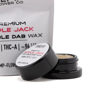 Apple Jack THCa crumble wax concentrates with golden honeycomb texture and apple citrus aroma