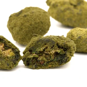 Cakeberry Delta 8 moon rocks hemp flower coated with extract and kief with rich terpene aroma