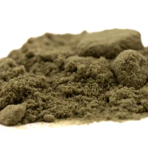 Emerald Fire THCa kief full term fine golden trichome powder with rich green undertones