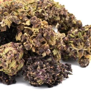 Gorilla Glue Delta 8 hemp flower dense frosty buds with bright orange pistils and resinous trichomes