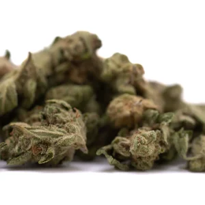 Jelly Donut THCa flower smalls full term outdoor hemp buds with frosty trichomes