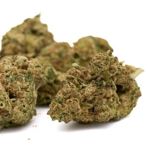 Lava Cake THCa hemp flower greenhouse grown buds with frosty trichomes and deep purple tones