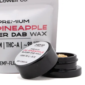 OG Pineapple THCa budder wax hemp concentrate with creamy golden texture